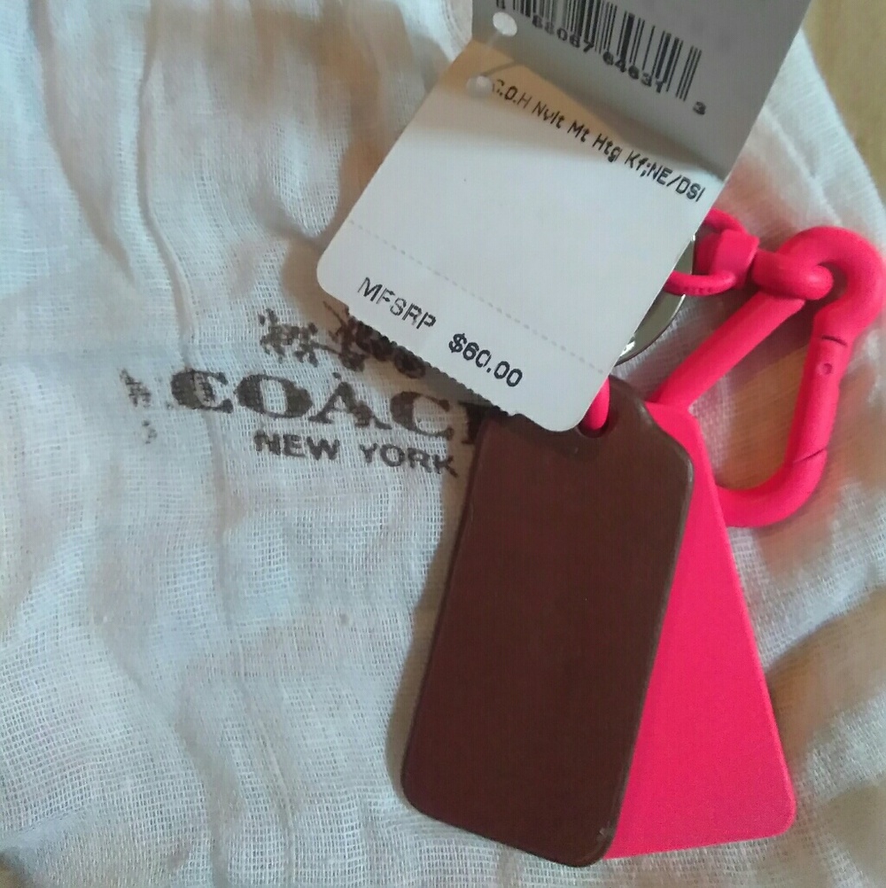 New with tags Coach Neon Tag fob